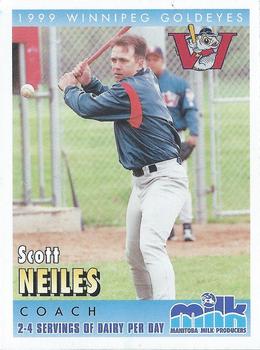 1999 Manitoba Milk Producers Winnipeg Goldeyes #5 Scott Neiles Front