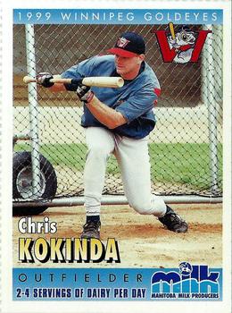 1999 Manitoba Milk Producers Winnipeg Goldeyes #17 Chris Kokinda Front