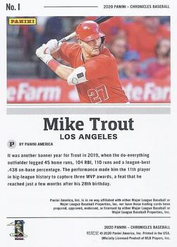 2020 Panini Chronicles #1 Mike Trout Back