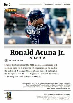 2020 Panini Chronicles #3 Ronald Acuna Jr. Back
