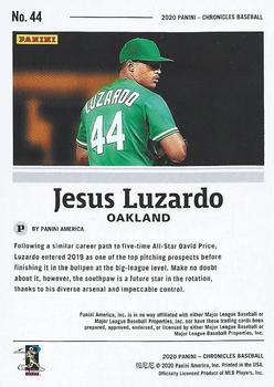 2020 Panini Chronicles #44 Jesus Luzardo Back
