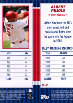 2008 Topps Opening Day - Flapper Cards #FC-AP Albert Pujols Back