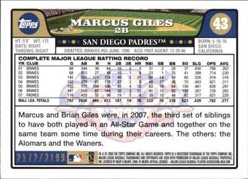 2008 Topps Opening Day - Gold #43 Marcus Giles Back