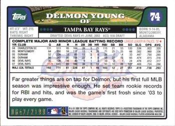 2008 Topps Opening Day - Gold #74 Delmon Young Back