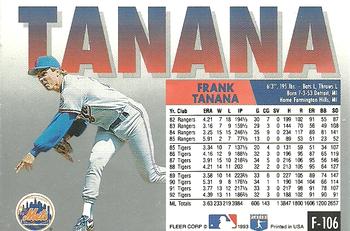 1993 Fleer Final Edition #F-106 Frank Tanana Back