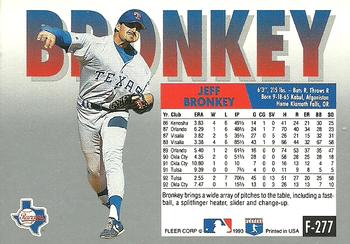 1993 Fleer Final Edition #F-277 Jeff Bronkey Back