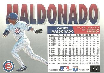 1993 Fleer Final Edition #F-9 Candy Maldonado Back