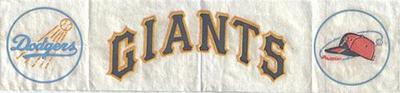1969 Fleer Iron-Ons #NNO Los Angeles Dodgers Logo / San Francisco Giants Script / Philadelphia Phillies Logo Front