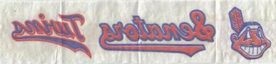 1969 Fleer Iron-Ons #NNO Cleveland Indians Logo / Washington Senators Script / Minnesota Twins Script Back