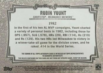 2020 Topps Sterling - Sterling Seasons Autograph Relics #SSAR-RY Robin Yount Back