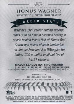 2008 Topps Sterling - Career Stats Relics Five #5CS-73 Honus Wagner Back