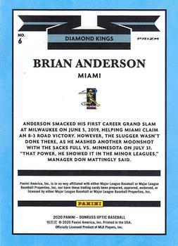 2020 Donruss Optic - Carolina Blue and White #6 Brian Anderson Back
