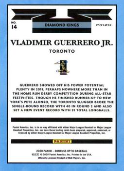 2020 Donruss Optic - Carolina Blue and White #14 Vladimir Guerrero Jr. Back
