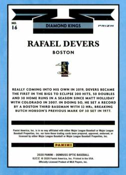 2020 Donruss Optic - Carolina Blue and White #16 Rafael Devers Back