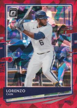 2020 Donruss Optic - Cracked Ice Red #108 Lorenzo Cain Front