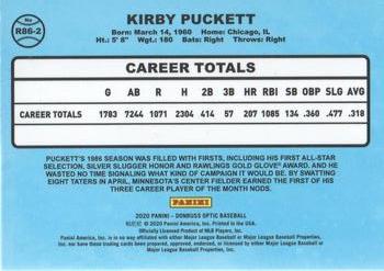 2020 Donruss Optic - Retro 1986 #R86-2 Kirby Puckett Back
