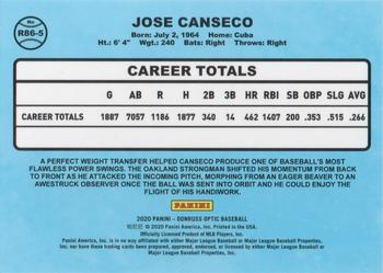 2020 Donruss Optic - Retro 1986 #R86-5 Jose Canseco Back