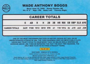 2020 Donruss Optic - Retro 1986 #R86-12 Wade Boggs Back