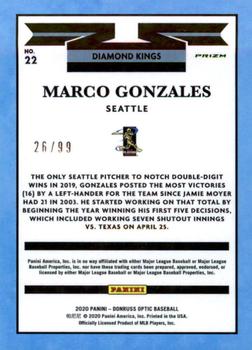 2020 Donruss Optic - Pandora Blue #22 Marco Gonzales Back