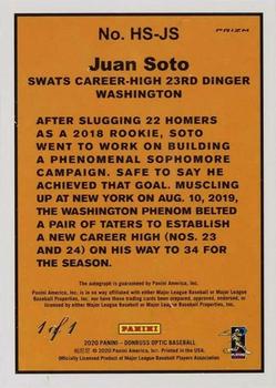 2020 Donruss Optic - Highlights Signatures Gold Vinyl #HS-JS Juan Soto Back