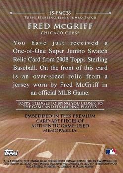 2008 Topps Sterling - Super Jumbo Patch #JS-FMC28 Fred McGriff Back