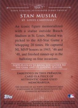 2008 Topps Sterling - Jumbo Swatch Autographs #SJSA-7 Stan Musial Back