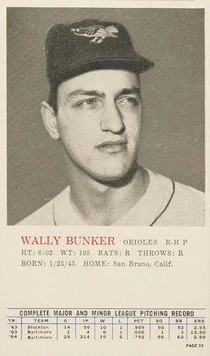 1964 Topps Rookie All Star Banquet #33 Wally Bunker Front