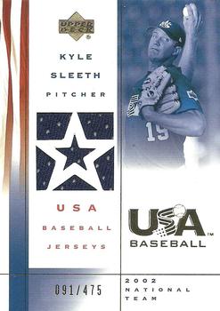 2002 Upper Deck USA Baseball National Team - USA Baseball Jerseys #US-KS Kyle Sleeth Front