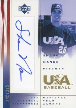 2002 Upper Deck USA Baseball National Team - USA Baseball Signatures #SN Shane Nance Front