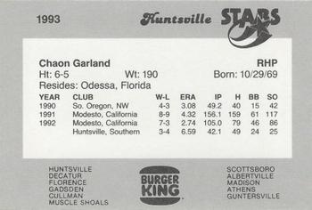 1993 Burger King Huntsville Stars #NNO Chaon Garland Back