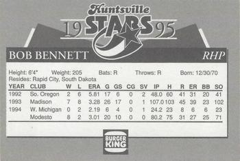 1995 Burger King Huntsville Stars #NNO Bob Bennett Back