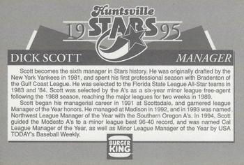 1995 Burger King Huntsville Stars #NNO Dick Scott Back