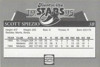 1995 Burger King Huntsville Stars #NNO Scott Spiezio Back