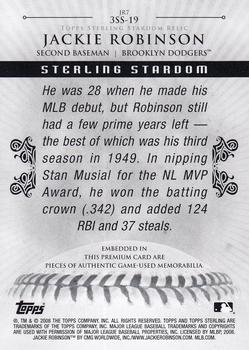 2008 Topps Sterling - Stardom Relics Triple #3SS-19 Jackie Robinson Back