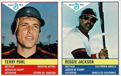 1985 General Mills Stickers - Panels #NNO Terry Puhl / Reggie Jackson Front