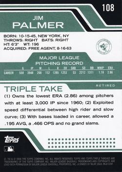 2008 Topps Triple Threads - Emerald #108 Jim Palmer Back