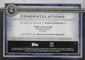2020 Topps Museum Collection - Archival Autographs Copper #AA-TGL Tom Glavine Back