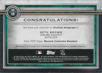 2020 Topps Museum Collection - Archival Autographs #AA-SB Seth Brown Back