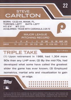 2008 Topps Triple Threads - Gold #22 Steve Carlton Back