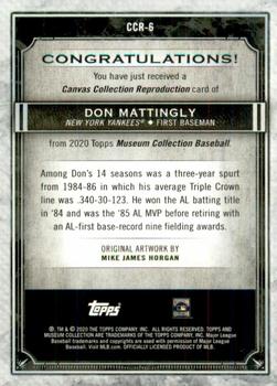 2020 Topps Museum Collection - Canvas Collection Reprints #CCR-6 Don Mattingly Back