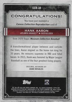 2020 Topps Museum Collection - Canvas Collection Reprints #CCR-38 Hank Aaron Back