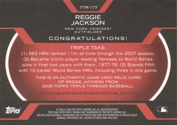 2008 Topps Triple Threads - Relics #TTR-177 Reggie Jackson Back