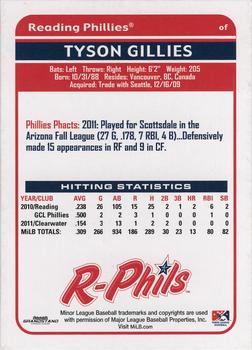2012 Grandstand Reading Phillies Update #NNO Tyson Gillies Back