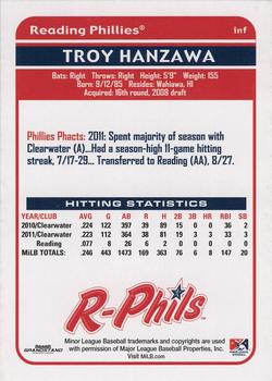 2012 Grandstand Reading Phillies Update #NNO Troy Hanzawa Back