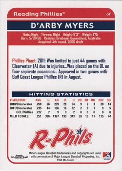 2012 Grandstand Reading Phillies Update #NNO D'Arby Myers Back