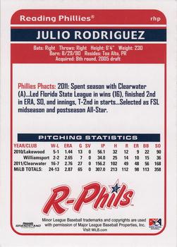 2012 Grandstand Reading Phillies Update #NNO Julio Rodriguez Back