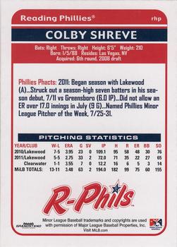 2012 Grandstand Reading Phillies Update #NNO Colby Shreve Back