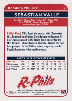 2012 Grandstand Reading Phillies Update #NNO Sebastian Valle Back