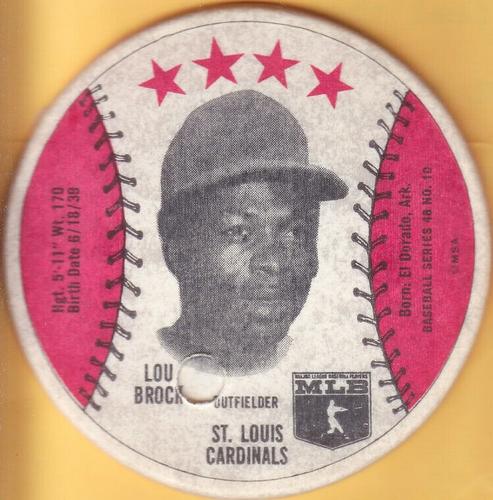 1977 7-Eleven Cup Lids #NNO Lou Brock Front