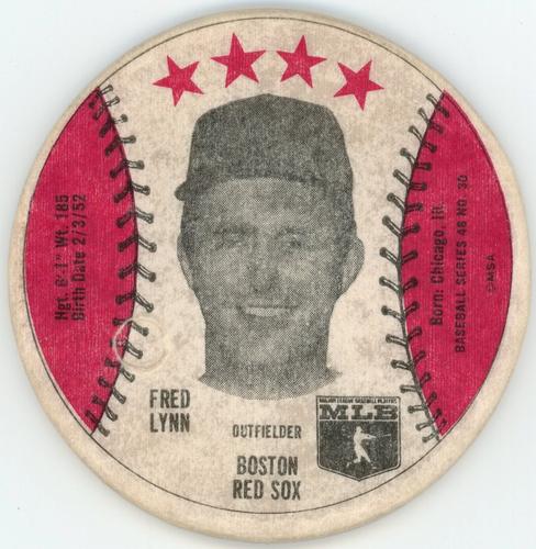 1977 7-Eleven Cup Lids #NNO Fred Lynn Front